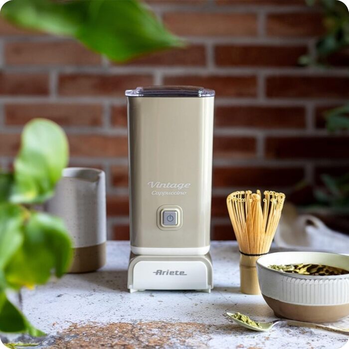 Ariete Vintage Cappucino 2878: Електричний спінювач молока ретро-стилю для капучино та гарячого шоколаду, 250 мл, 500 Вт, Бежевий