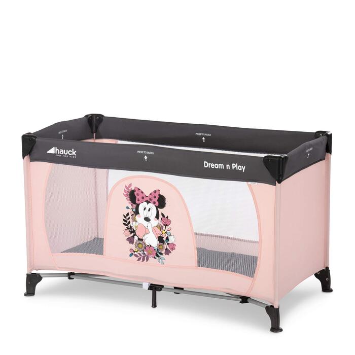 Дитяче дорожнє ліжечко Hauck Dream N Play Disney Minnie, складане, з сумкою, для дітей від народження до 15 кг, 120x60 см