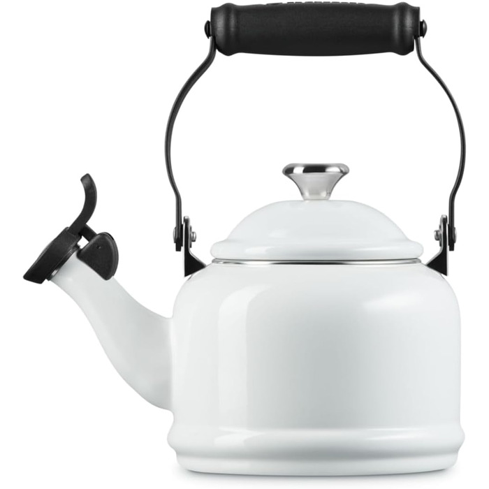 Емальований електричний чайник Le Creuset Halber зі сталі, 1.25 л, білий з принтом Opulenter Garten