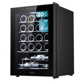Винний холодильник Cecotec Bolero GrandSommelier 2050 Black на 24 пляшки - компресорний, регульована температура 5-18°C, низький рівень шуму
