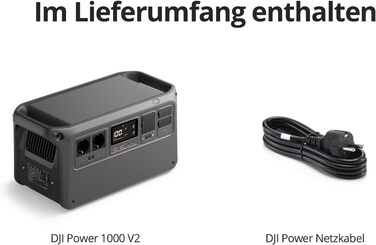 Портативна зарядна станція DJI Power 1000 V2 1024Wh 2600W, LiFePO4 акумулятор, швидка зарядка, сонячна панель, генератор для кемпінгу та дому