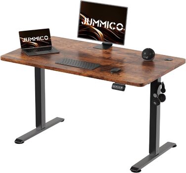 Електричний стіл JUMMICO 120x60 см, регульований по висоті, з пам'яттю і антиколізійною функцією, вінтажний коричневий, для офісу або дому