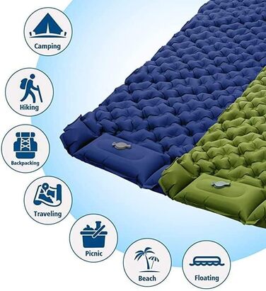 Надувний туристичний матрац Campingwise з вбудованим насосом, легкий і компактний, 200x70 см, модель 2023
