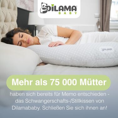 Подушка для вагітних Dilamababy з Memory Foam, бавовняний чохол, підтримка для годування груддю, XXL розмір