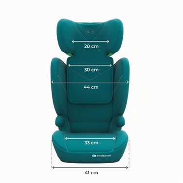 Дитяче автокрісло Kinderkraft I-SPARK 2 PRO (100-150 см), 2в1, i-Size, чорне/зелене