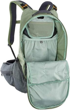 Рюкзак EVOC TRAIL PRO 16 л з захистом спини LITESHIELD PLUS, для трейлрайдингу та гонок, розмір L/XL, багатобарвний, з широкими поясними лямками та відсіком для питної системи 3 л, надлегкий