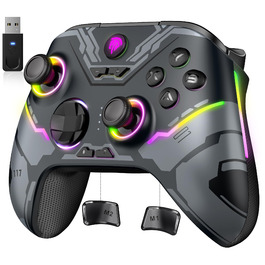 Бездротовий ігровий контролер EasySMX X15 для PC, Switch, Android, iOS з Hall-ефект джойстиками та тригерами, RGB підсвічуванням, чорний