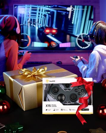 Бездротовий ігровий контролер EasySMX X15 для PC, Switch, Android, iOS з Hall-ефект джойстиками та тригерами, RGB підсвічуванням, чорний