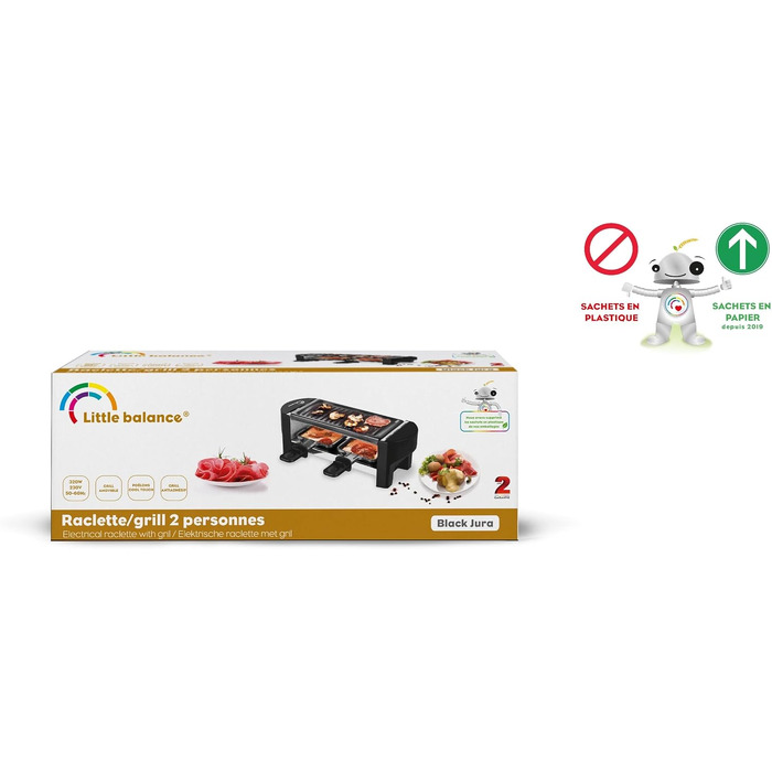 Раклютниця Little Balance 8559 Black Jura для 1-2 осіб, антипригарне покриття, 320 Вт, чорна