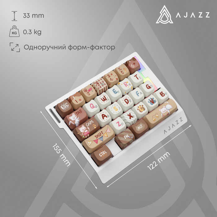 Дротова магнітна клавіатура Ajazz AK029 Meow Magnetic Switch (AK029-M-Y)