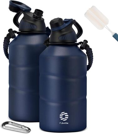 Fjbottle термобутилка з нержавіючої сталі 1.9 л з магнітною кришкою, вакуумна, BPA Free, для води, спорт, кемпінг, тренажерний зал, велика місткість, герметична