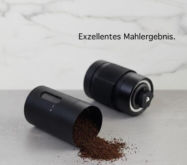 Ручна кавомолка Kaffeemühle з керамічними жорнами, чорна | Регульований помел для еспресо, компактна, для дому та подорожей