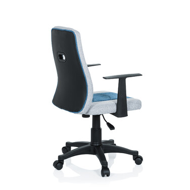 Дитячий письмовий стілець KIDDY EXTRA з підлокітниками, сірий / блакитний, hjh OFFICE