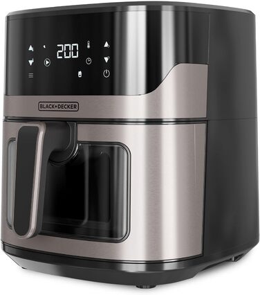 Фритюрниця аерогриль BLACK+DECKER BXAF6500E 1600Вт, 6,5л, 8 програм, оглядове вікно, температура 80-220°C, до 1300г картоплі фрі