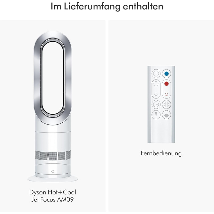 Вентилятор без лопатей Dyson Cool AM07: Потужний, тихий, з пультом, 10 швидкостей, поворот 70°