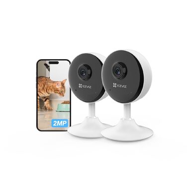 EZVIZ C1C 2 шт. IP камера Wi-Fi 1080P з двостороннім аудіо, нічним баченням до 12м та датчиком руху