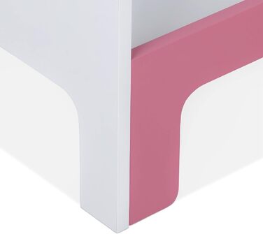Дитяча полиця Relaxdays з 3 відділеннями для книг та іграшок, 91x48x24 см, біло-рожева, ігровий органайзер для дитячої кімнати