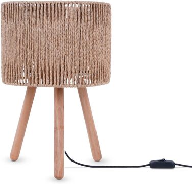 Настільна лампа Paco Home Boho з абажуром, натуральний колір, декор з ротангу, для спальні та робочого столу, E27