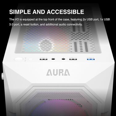 Ігровий корпус GAMDIAS Aura GC1 Elite WH ARGB з підсвіткою