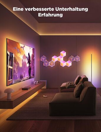 Світильник Govee Glide Hexagon Light Ultra, 3D RGBIC, Wi-Fi, 129 LED, сумісний з Alexa, 60 режимів, для геймерської кімнати, стіни, декору, 10 панелей, білий