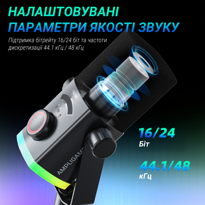 Мікрофон динамічний Fifine AM8PROT USB/XLR Black