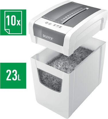 Шредер Leitz IQ Aktenvernichter Home Office: безпечний знищення документів, P4, 23L, для офісу, білий