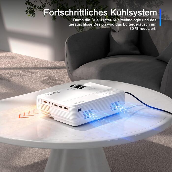 Міні проектор XuanPad A--19000L: WiFi, Bluetooth, 19000 люмен, 1080P HD, для домашнього кінотеатру, сумісний з TV Stick, HDMI, USB, AV, Laptop, iPhone, Android