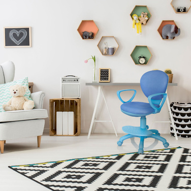 Дитячий стілець / дитячий письмовий стілець KID COLOUR тканина синій hjh OFFICE