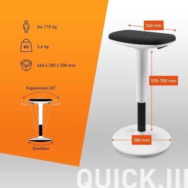Підставка для стоячи роботи König + Neurath Quick 3 - ергономічна, регульована по висоті, для офісу та дому