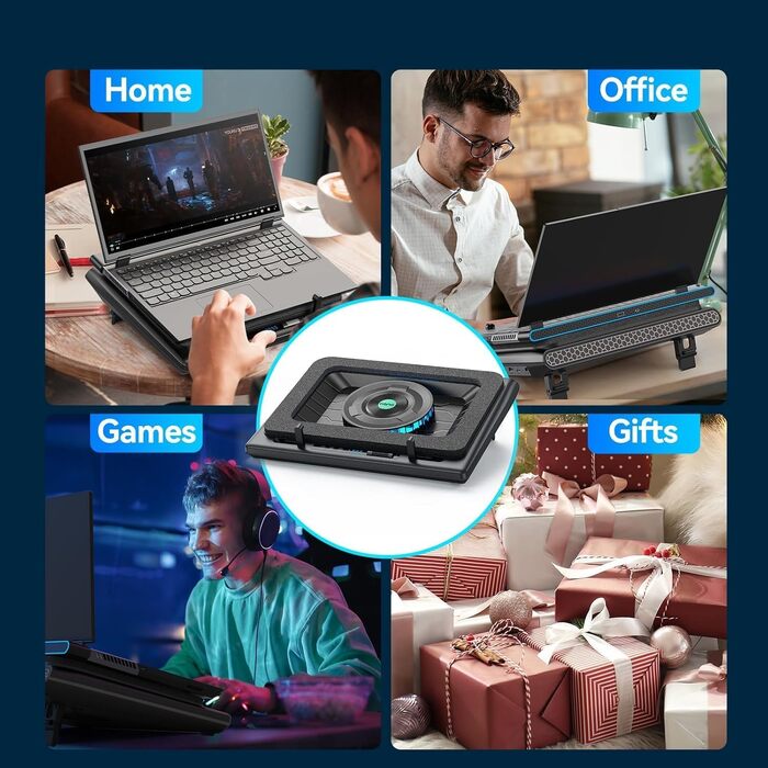 Охолоджувач для ноутбука llano V12, підставка з вентиляторами (без RGB), Cooling Pad
