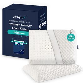 Подушка ортопедична для шиї ZenPur 40x60x13 см (2 шт) з піни Memory Foam - сертифікат Oeko-TEX