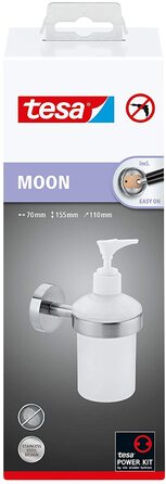 Рушникотримач tesa Moon, дворамний, поворотний, хромований, настінний без свердління, з клейким кріпленням, 50×83×456 мм