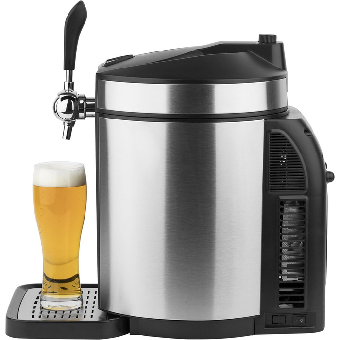 H.Koenig Bierzapfanlage BW1880: Професійна система для розливу пива з охолодженням, сумісна з 5-літровими фюзами, з LED-дисплеєм