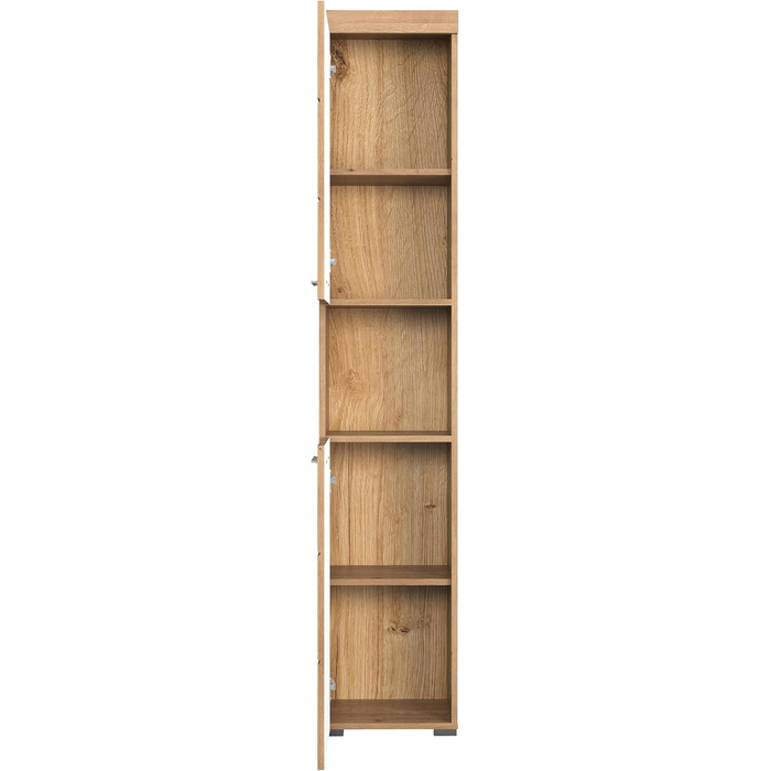 Висока шафа для ванної кімнати trendteam Amanda, 37x190x31 см, колір дуб Асте, Badschrank, сучасний дизайн