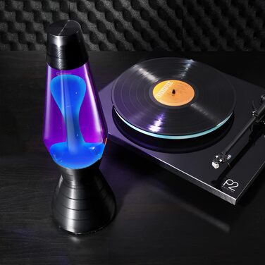 Лава-лампа Mathmos Astro Vinyl: дизайнерський світильник ручної роботи, чорний/фіолетовий/бірюзовий