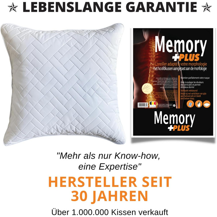 Ортопедична подушка для шиї з Memory Foam 40x60 см. Подушка від болю в шиї, віскоеластична, 60х40/60х60 см. GARANTIE