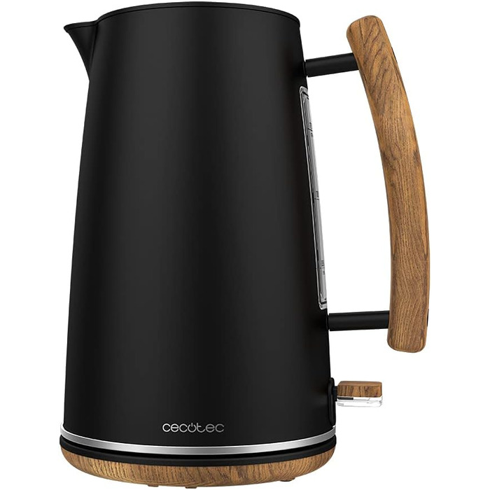 Електрочайник Cecotec Thermosense 400 Black Woody, 1,7 л, 3000 Вт, чорний, дерев'яний декор