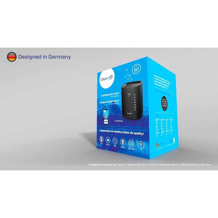 Ультразвуковий зволожувач повітря Clean Air Optima CA-605B з UVC-стерилізацією, іонізатором та аромадифузором, 480 мл/год, для приміщень до 65м², чорний