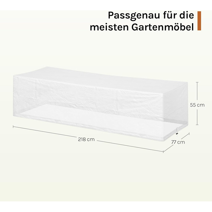 Чохол захисний для садових меблів WOLTU 242x162x100 см, PE, UV-стійкий, водонепроникний, зимовий, міцний (прозорий)