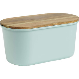 Хлібниця ECHTWERK FRESH з кришкою та дошкою з акації, бірюзова, 37x22x17 см, для 1 кг хліба