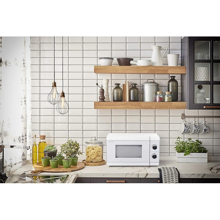 Мікрохвильова піч SHARP MS01E-C, 800 Вт, 5 режимів, функція розморожування, 440x258x344 мм, кристально-біла