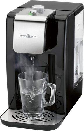 Диспенсер для гарячої води ProfiCook PC-HWS 1145, корпус з нержавіючої сталі, гаряча вода одним натисканням кнопки приблизно за 3 секунди, LED-дисплей із сенсорним керуванням, 2600 Вт (резервуар для води 2,2 літра)