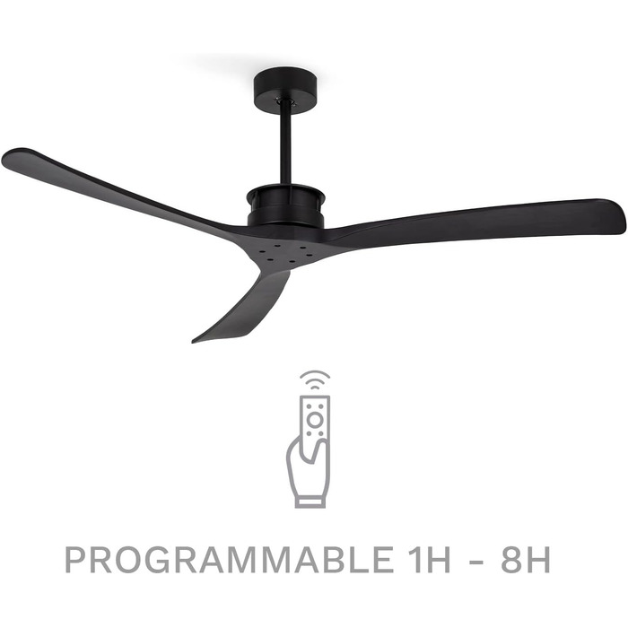 Вентилятор стельовий Windlarge Schwarz з Wi-Fi та пультом ДК, Ø152 см, 40W, 6 швидкостей, DC-мотор, літній/зимовий режим