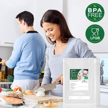 Пакети вакуумні Bonsenkitchen Profi 20x30 см (100 шт) для харчових продуктів, Sous Vide, BPA-free