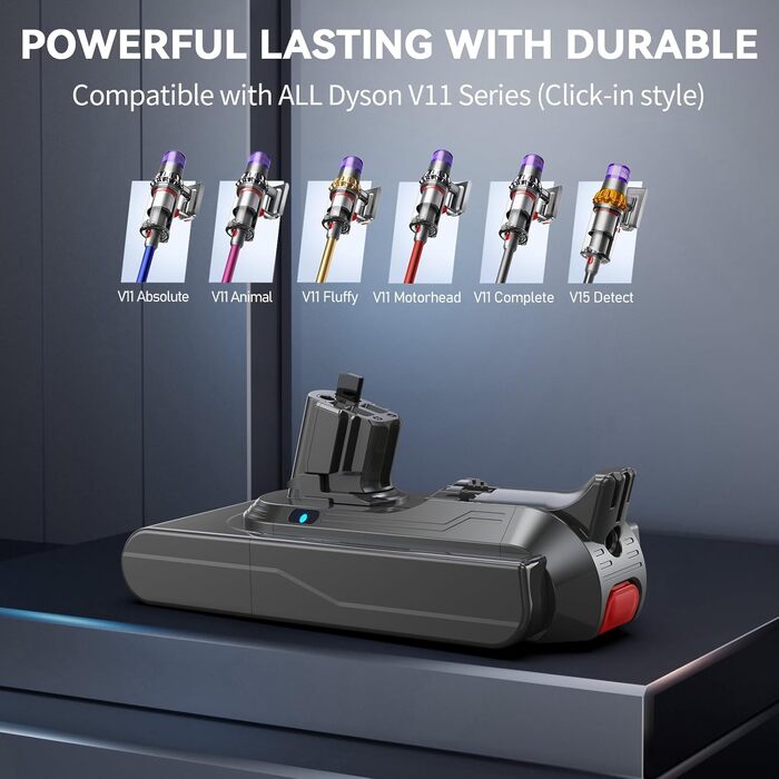 Акумулятор Morpilot V7 8000mAh для пилососа Dyson V7 SV11 Animal, Motorhead, Pro, Trigger, Fluffy + фільтри (V11 8.0Ah)