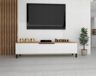 Підлогова ТВ-тумба Комод у вітальню з ручкою SIMPLY Craft Білий матовий