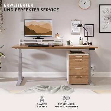 Електричний стіл для офісу boho office®, 140x80 см, регулювання висоти, 2 мотори, швидкість 80 мм/сек, пам'ять, срібна рама, чорна стільниця з Multiplex-краєм