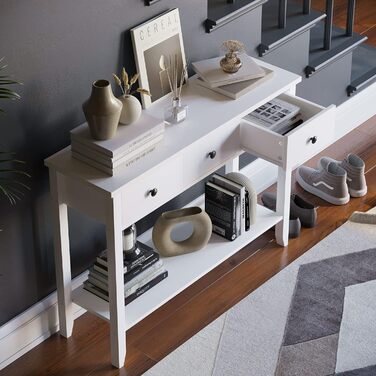 Консольний стіл Vida Designs Windsor, 3 шухляди, білий, дерев'яний