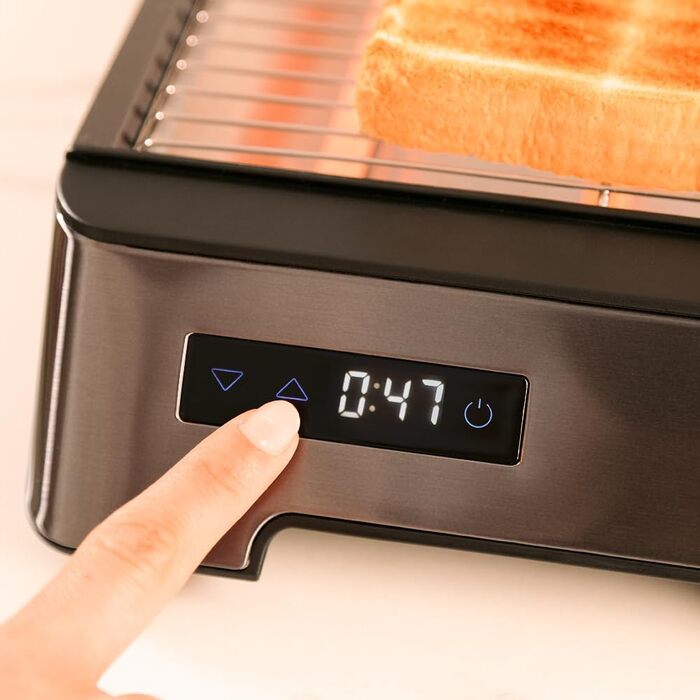 Тостер Cecotec NiceSlice Inox - Плоский тостер з 3 нагрівачами, нержавіюча сталь, 1000 Вт, 6 режимів підсмажування, для будь-якого хліба та випічки