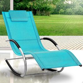 Шезлонг для саду Tillvex Relaxliege: стійкий до погодних умов, з підтримкою до 150 кг, дихаючий (антрацит/сірий, світло-блакитний)